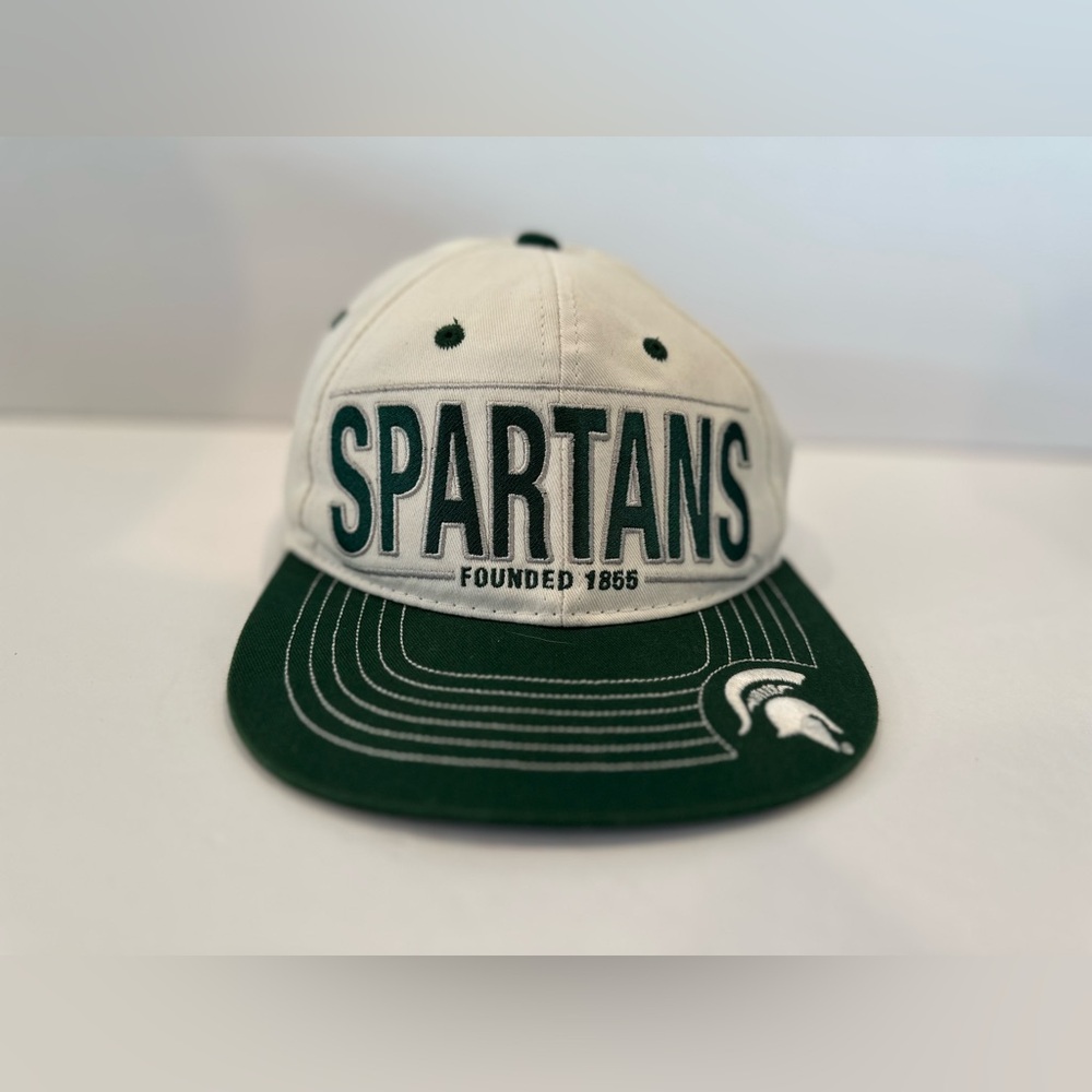 GUC MSU Signatures Spartans Hat Flat Bill, Michigan State, Green & White